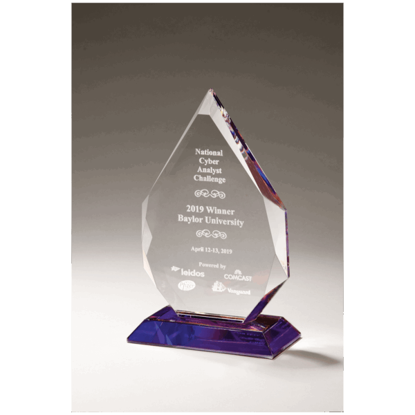 5" x 7 5/8" Flame Series Crystal with Prism-Effect Base