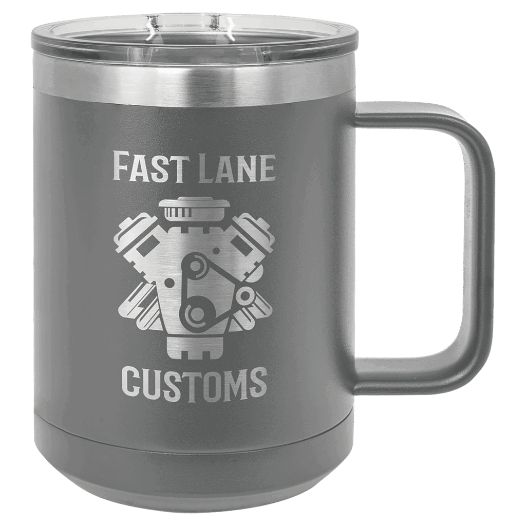 Polar Camel 15 oz. Dark Gray Vacuum Insulated Mug with Slider Lid