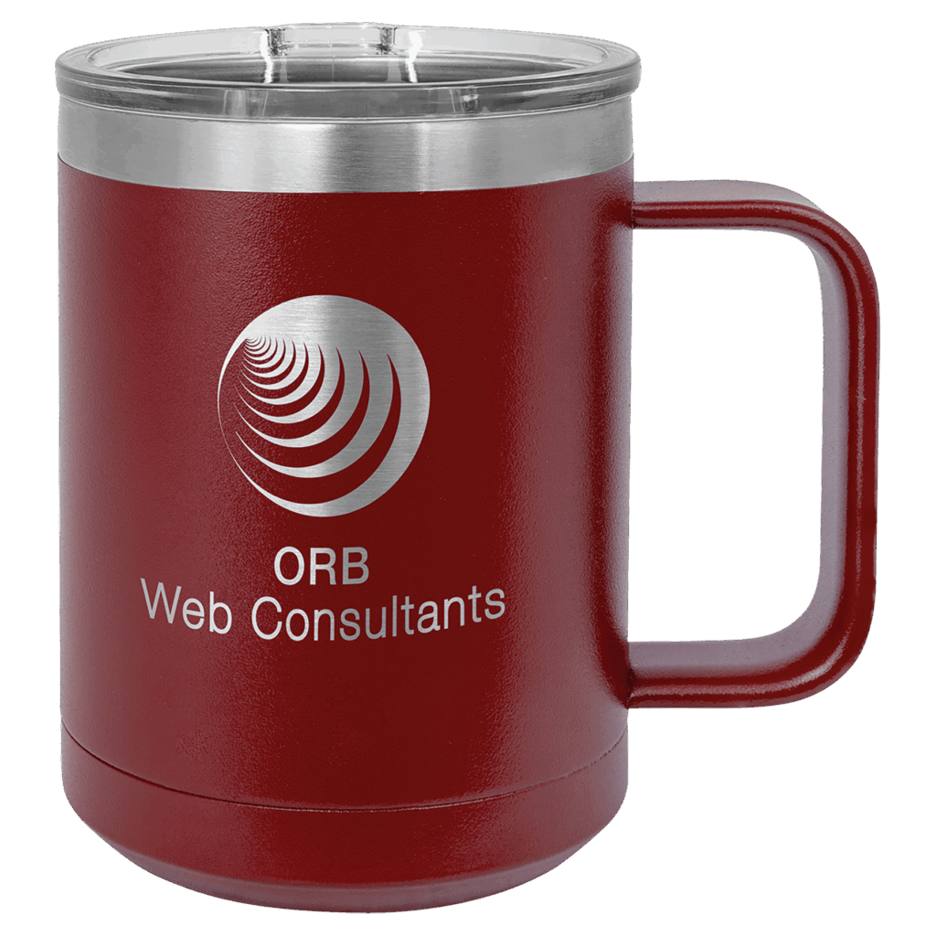 Polar Camel 15 oz. Maroon Vacuum Insulated Mug with Slider Lid