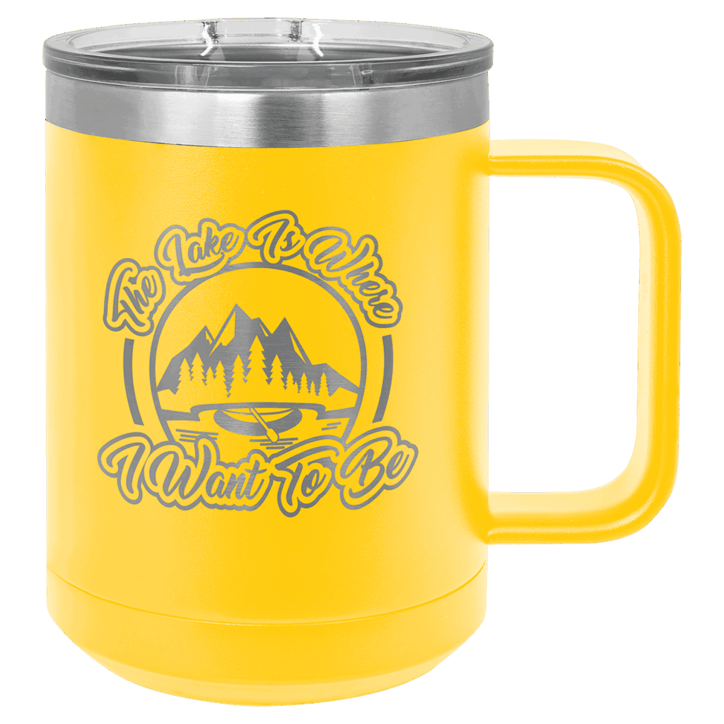 Polar Camel 15 oz. Yellow Vacuum Insulated Mug with Slider Lid