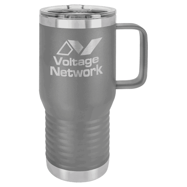 Polar Camel 20 oz. Dark Gray Vacuum Insulated Travel Mug with Slider Lid
