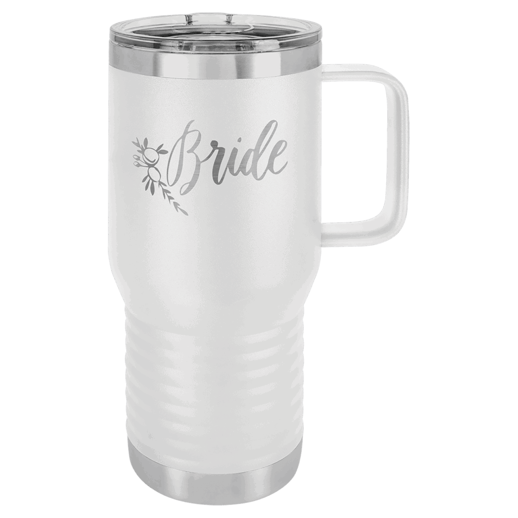 Polar Camel 20 oz. White Vacuum Insulated Travel Mug with Slider Lid