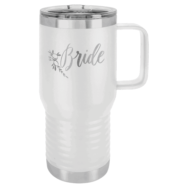 Polar Camel 20 oz. White Vacuum Insulated Travel Mug with Slider Lid