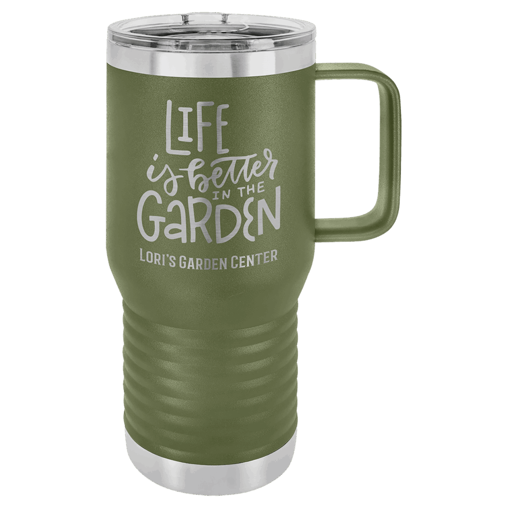 Polar Camel 20 oz. Olive Green Vacuum Insulated Travel Mug with Slider Lid