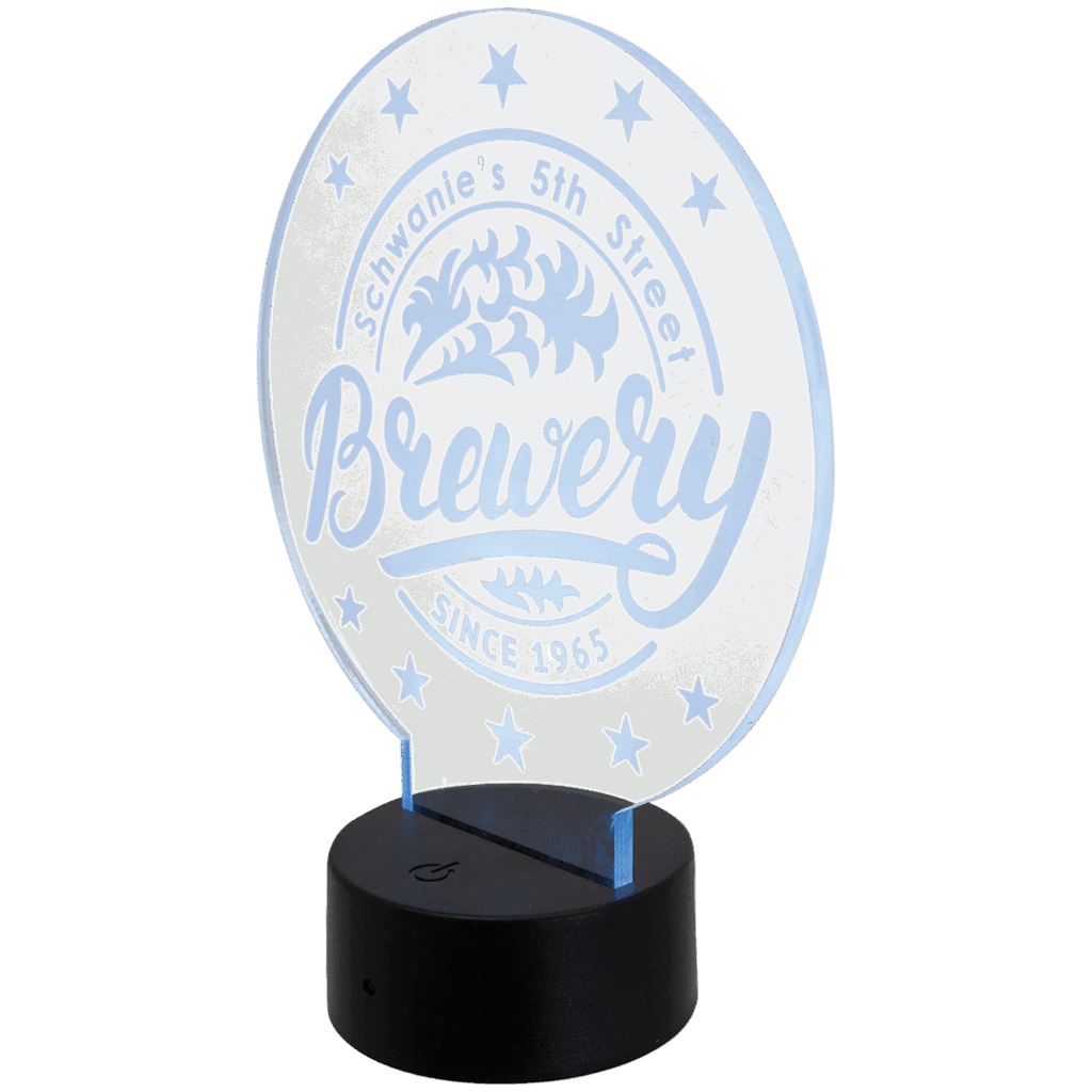 3 1/2" Round Black Lighted Base with Remote for 1/4" Acrylic (not included)