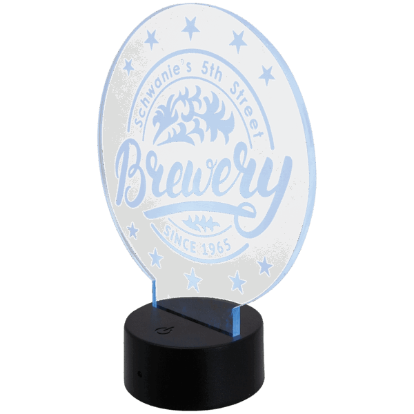 3 1/2" Round Black Lighted Base with Remote for 1/4" Acrylic (not included)