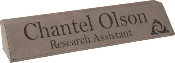 10 1/2" Gray Laserable Leatherette Desk Wedge