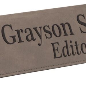 8 1/2" Gray Laserable Leatherette Desk Wedge