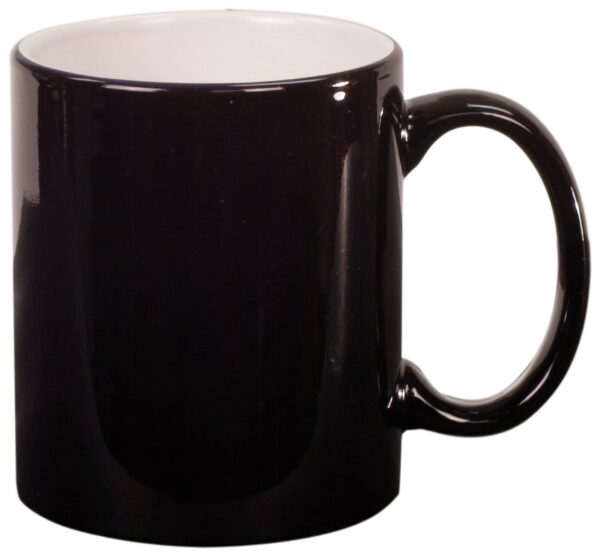 11 oz. Black Ceramic Round LazerMug