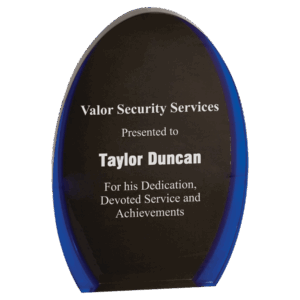 8" Black/Blue Luminary Oval Acrylic