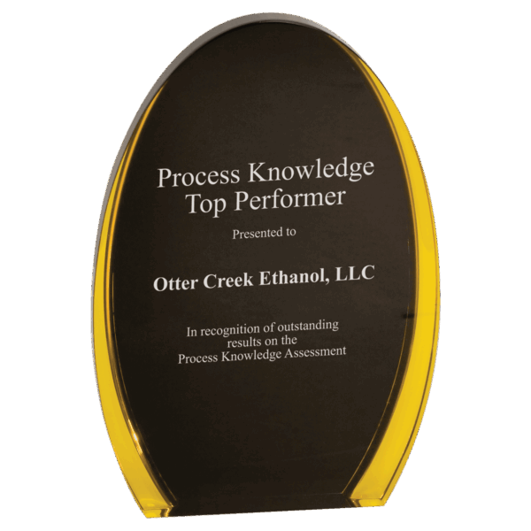 8" Black/Gold Luminary Oval Acrylic