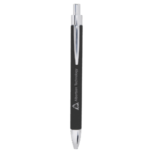 Black/Silver Laserable Leatherette Pen