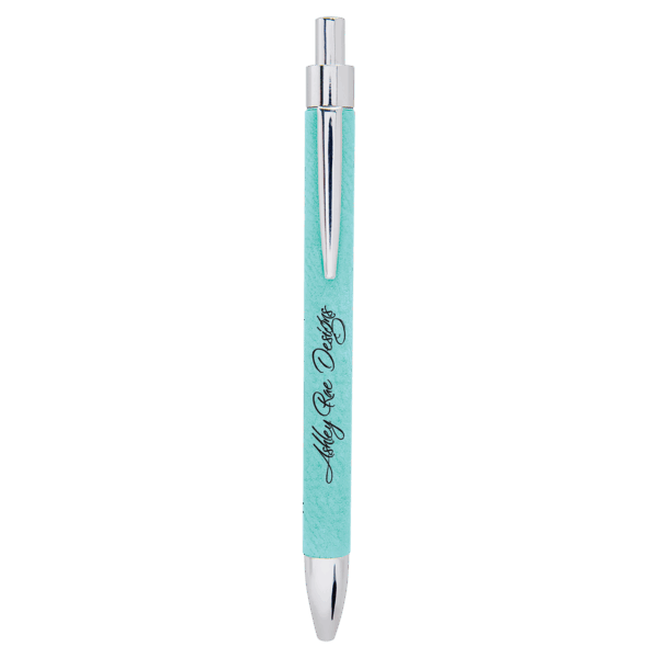 Teal Laserable Leatherette Pen