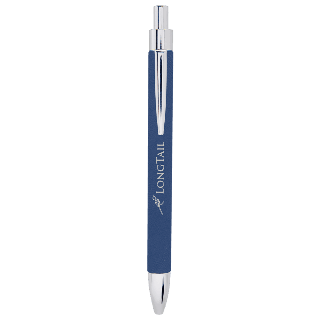 Blue/Silver Laserable Leatherette Pen