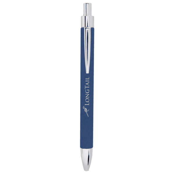 Blue/Silver Laserable Leatherette Pen