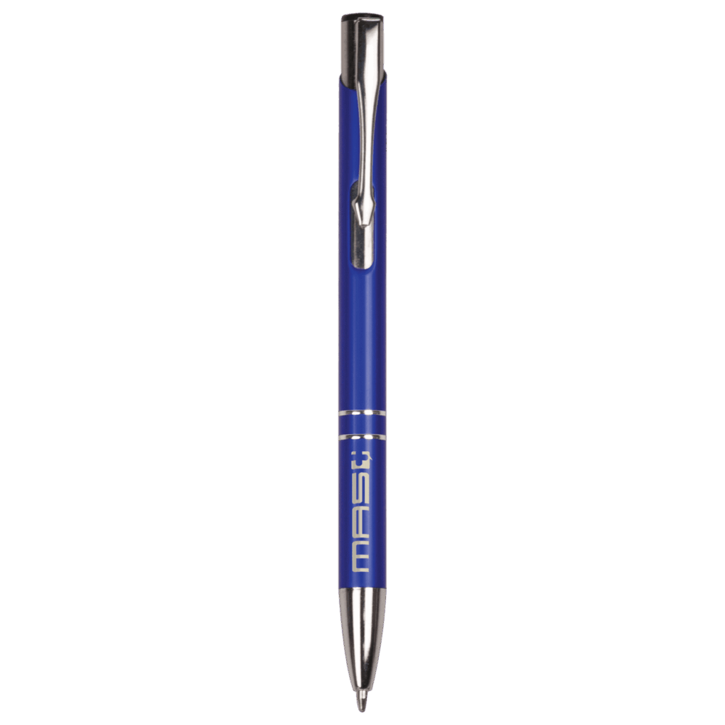 Blue with Silver Trim Laserable Pen