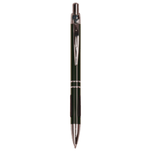 Black with Silver Trim Laserable Pen with Gripper