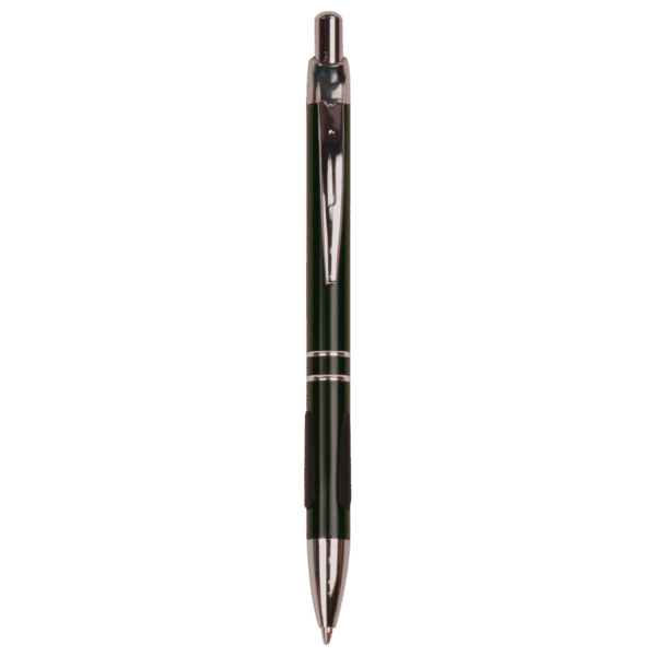 Black with Silver Trim Laserable Pen with Gripper
