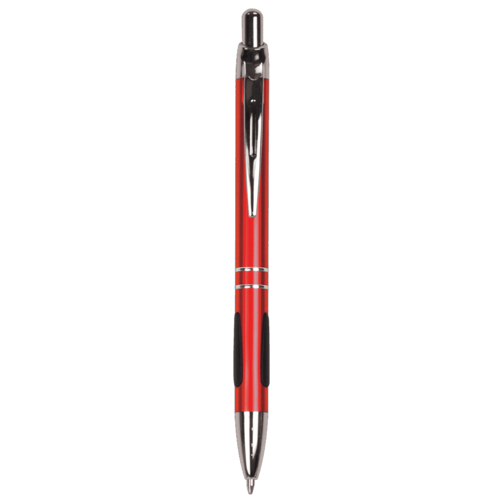 Red with Silver Trim Laserable Pen with Gripper