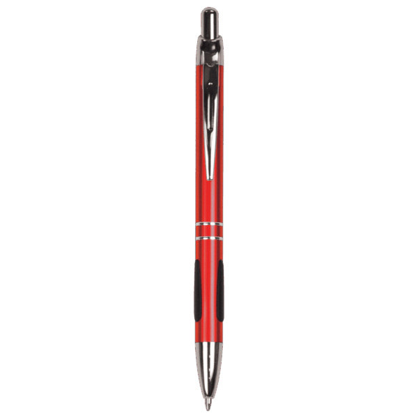 Red with Silver Trim Laserable Pen with Gripper