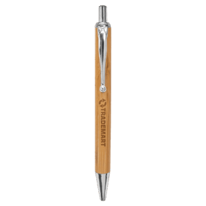 Bamboo with Silver Trim Laserable Pen