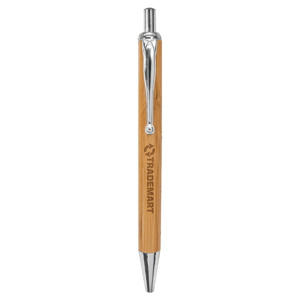 Bamboo with Silver Trim Laserable Pen