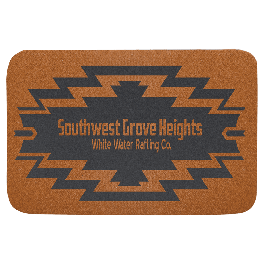 3" x 2" Rectangle Caramel Genuine Leather Patch with Adhesive