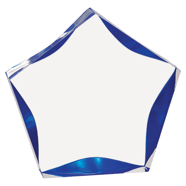 5" Clear/Blue Luminary Star Acrylic