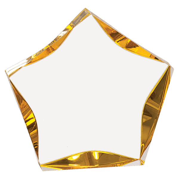5" Clear/Gold Luminary Star Acrylic