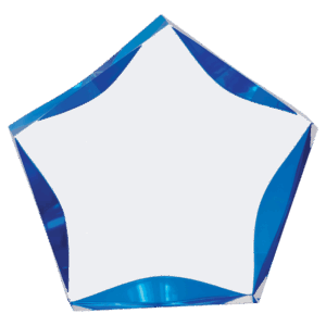 6" Clear/Blue Luminary Star Acrylic