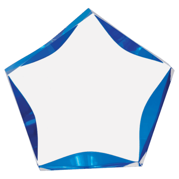 6" Clear/Blue Luminary Star Acrylic