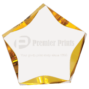 6" Clear/Gold Luminary Star Acrylic