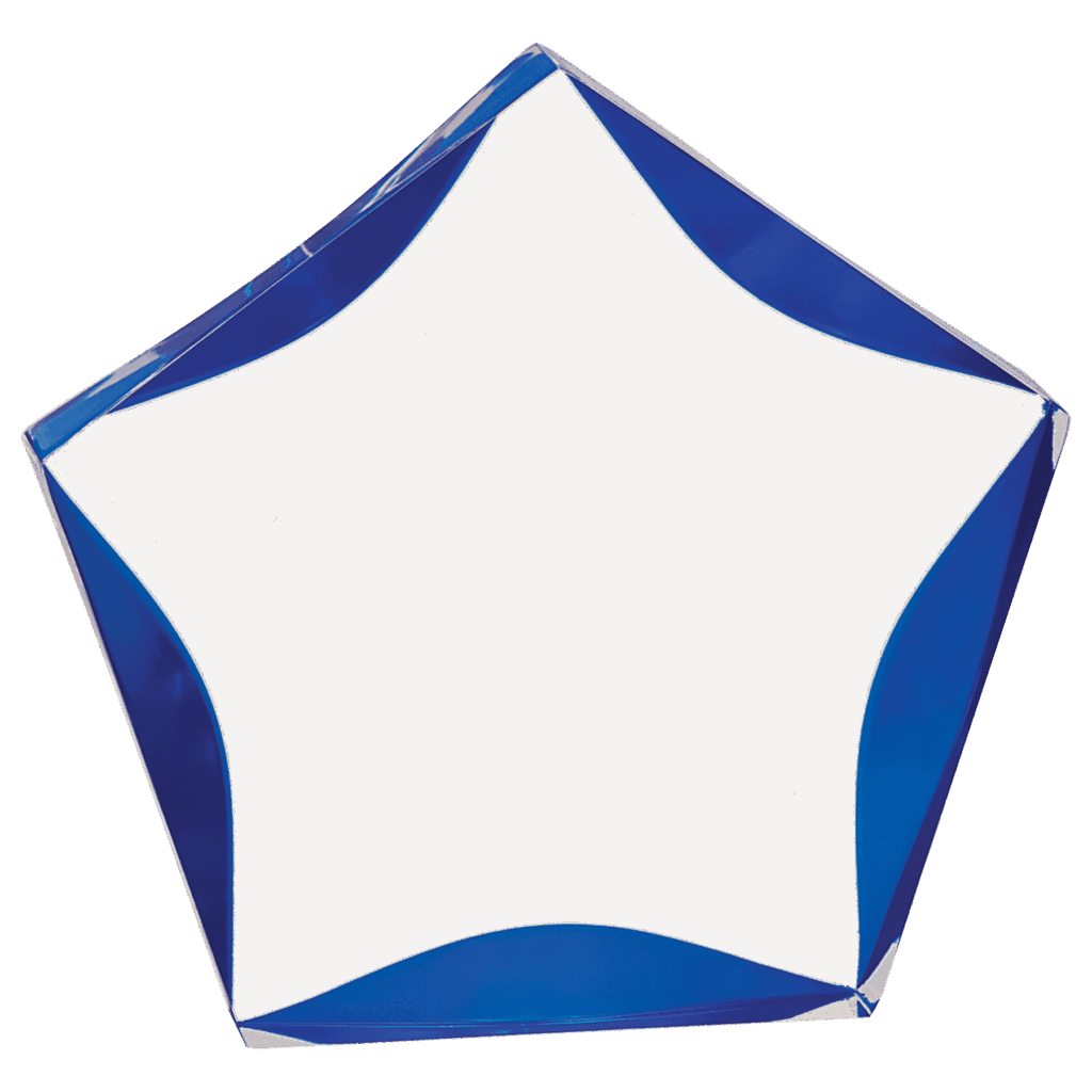 7" Clear/Blue Luminary Star Acrylic