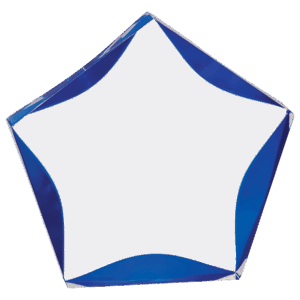 7" Clear/Blue Luminary Star Acrylic