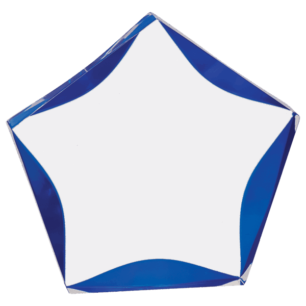 7" Clear/Blue Luminary Star Acrylic