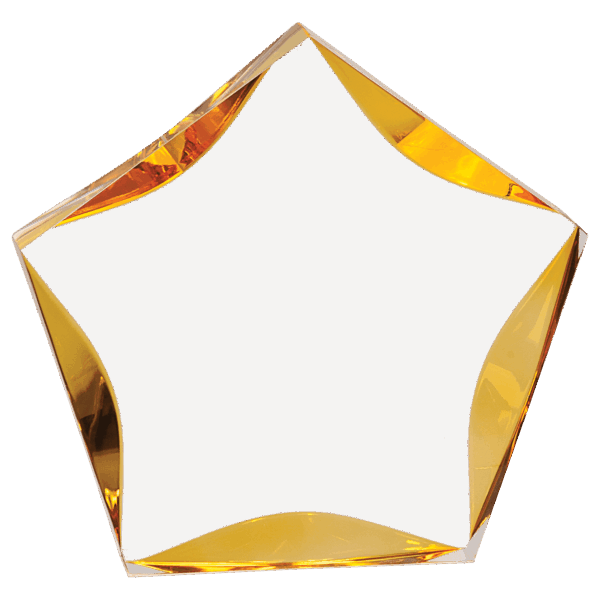 7" Clear/Gold Luminary Star Acrylic