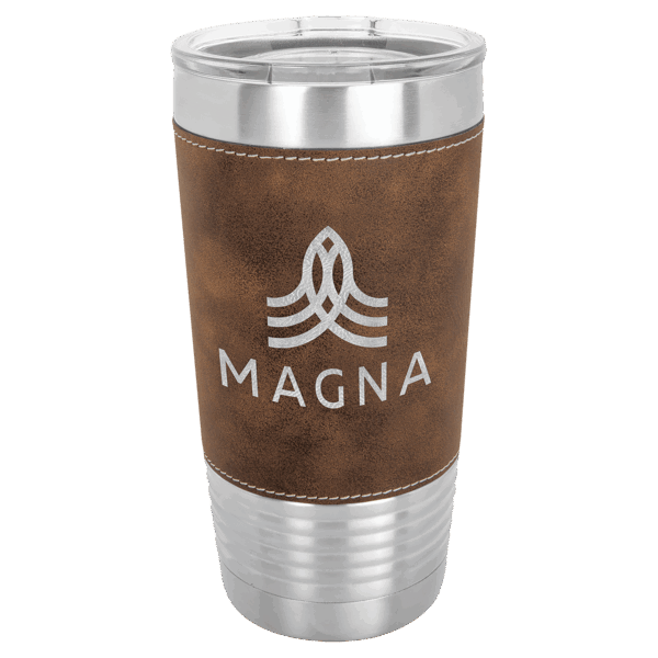 Polar Camel 20 oz. Rustic/Silver Leatherette Grip Tumbler with Standard Lid