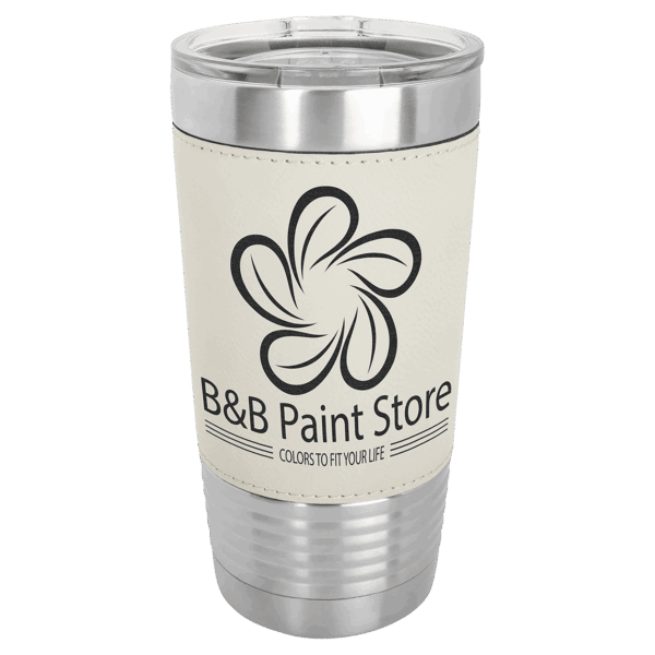 Polar Camel 20 oz. White Leatherette Grip Tumbler with Standard Lid