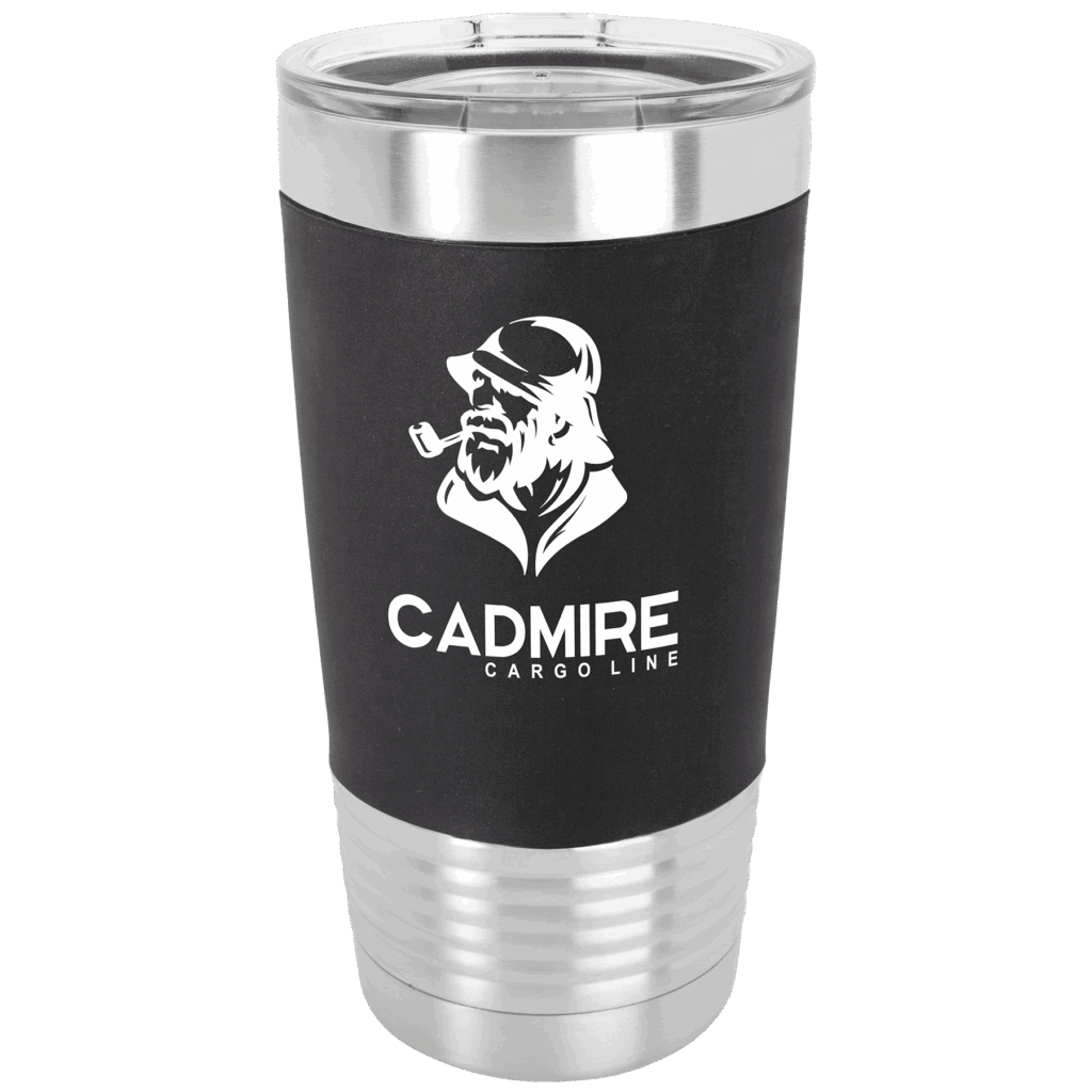 Polar Camel 20 oz. Black/White Silicone Grip Tumbler with Standard Lid