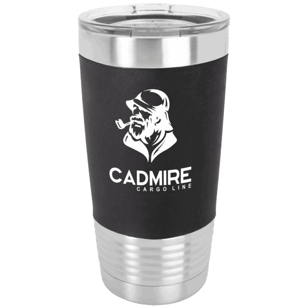 Polar Camel 20 oz. Black/White Silicone Grip Tumbler with Standard Lid