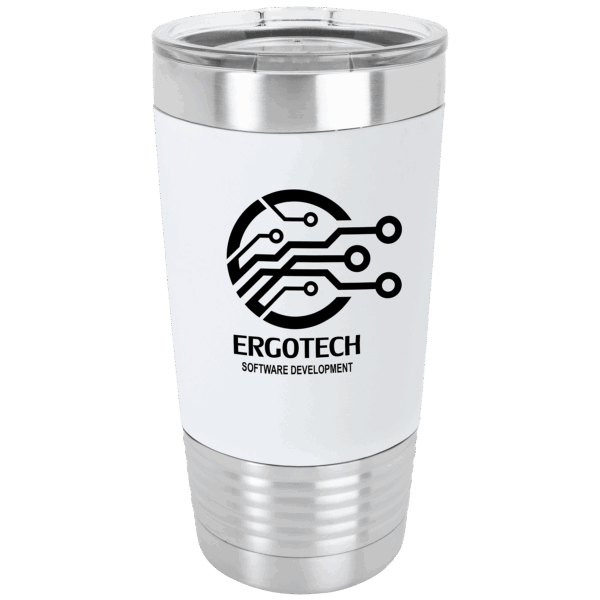 Polar Camel 20 oz. White/Black Silicone Grip Tumbler with Standard Lid