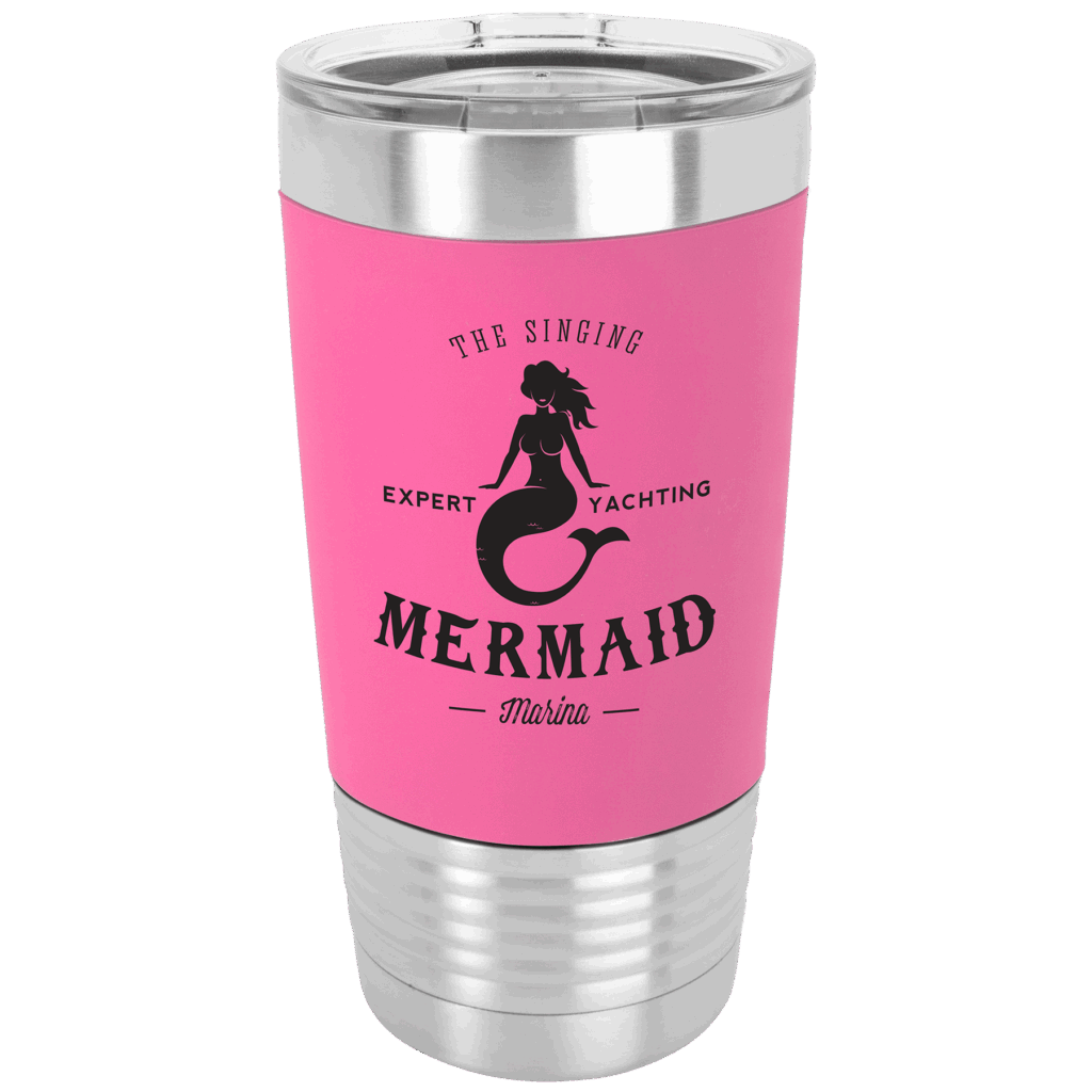 Polar Camel 20 oz. Pink/Black Silicone Grip Tumbler with Standard Lid