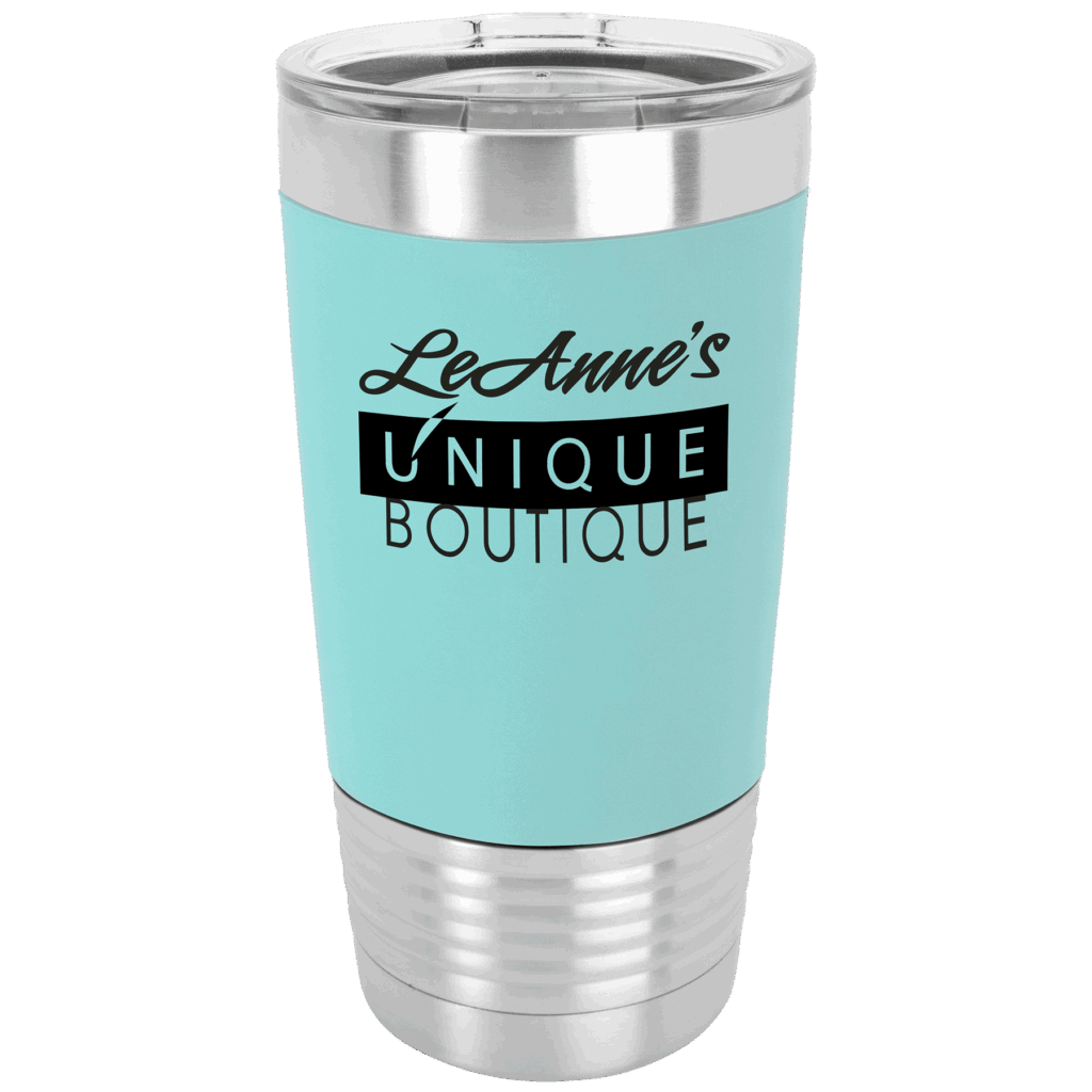 Polar Camel 20 oz. Teal/Black Silicone Grip Tumbler with Standard Lid