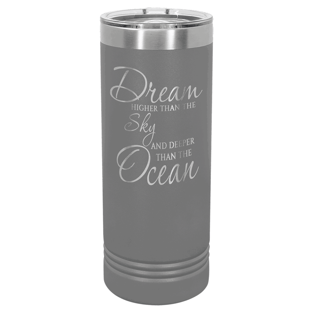 Polar Camel 22 oz. Dark Gray Skinny Tumbler with Slider Lid