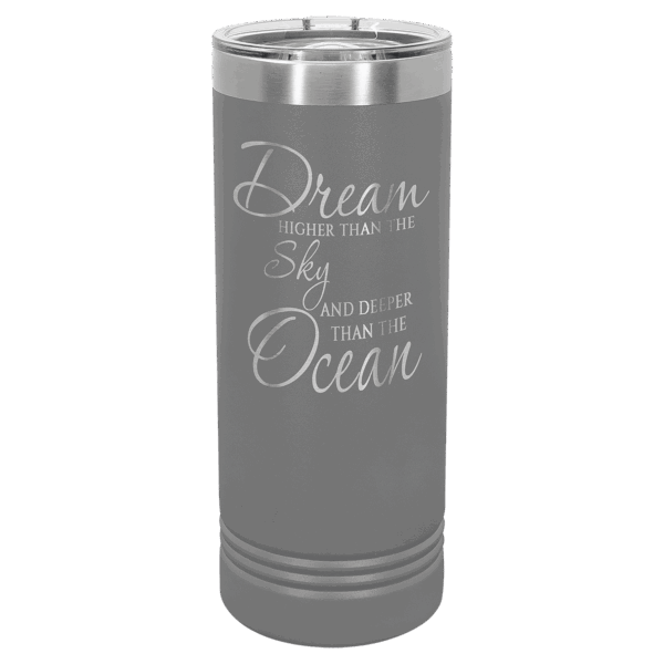 Polar Camel 22 oz. Dark Gray Skinny Tumbler with Slider Lid