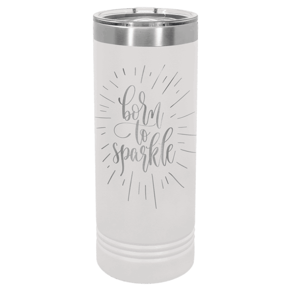 Polar Camel 22 oz. White Skinny Tumbler with Slider Lid