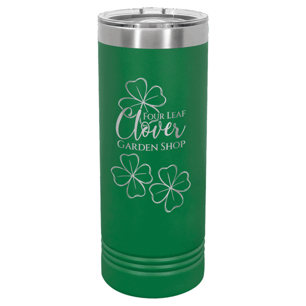 Polar Camel 22 oz. Green Skinny Tumbler with Slider Lid