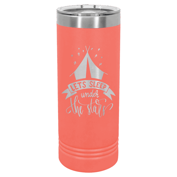 Polar Camel 22 oz. Coral Skinny Tumbler with Slider Lid