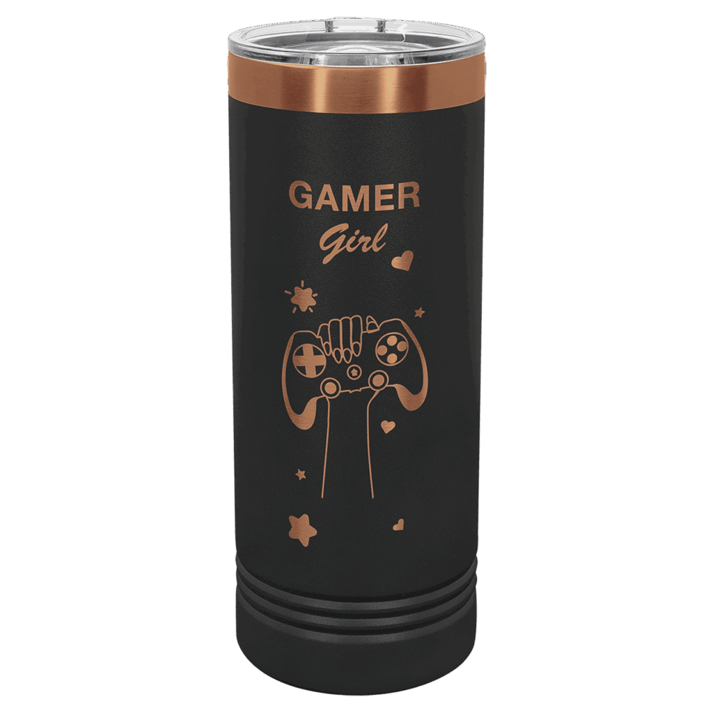 Polar Camel 22 oz. Black/Rose Gold Skinny Tumbler