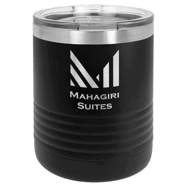 Polar Camel 10 oz. Black Tumbler with Standard Lid